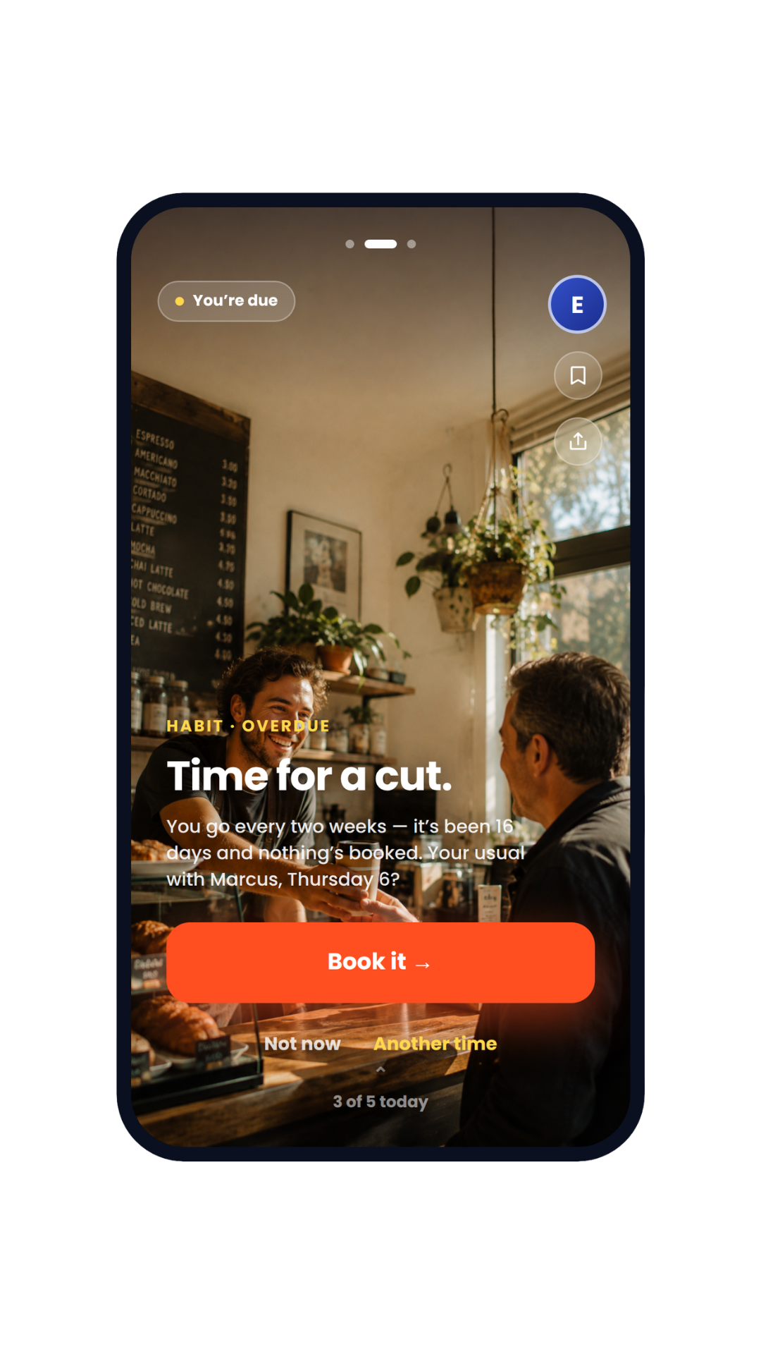 Belo notices you're overdue for a haircut and holds your standing slot